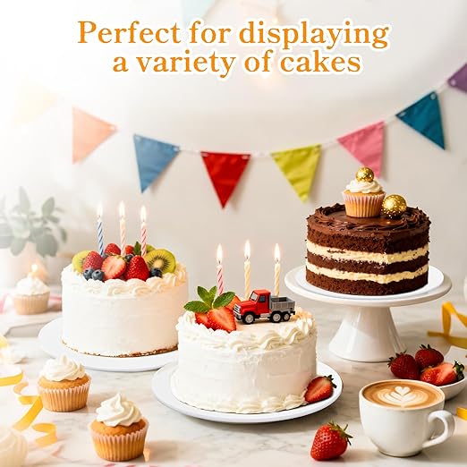 Cake Base Boards 12 Inch Rounds, 1/4" Thick Cake Rounds for Heavy Tiered Cakes, Cardboard Round Stand to Decorate and Transport Cakes (24)