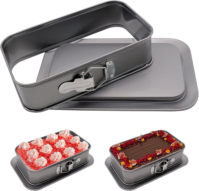 Rectangular Springform Pan, Rectangle Cake Pan with Removable Bottom, 11 * 7in Rectangular Cake Baking Trays Cheesecake Tin for Tortes Cheesecake Mousse