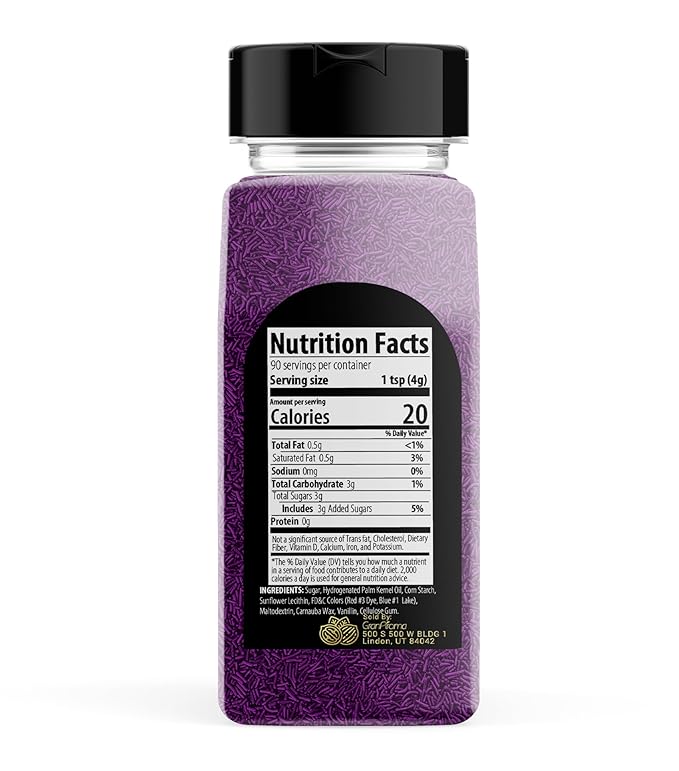 GranAroma Purple Sprinkles, 12.8 oz, Decorative, Cakes & Cupcakes