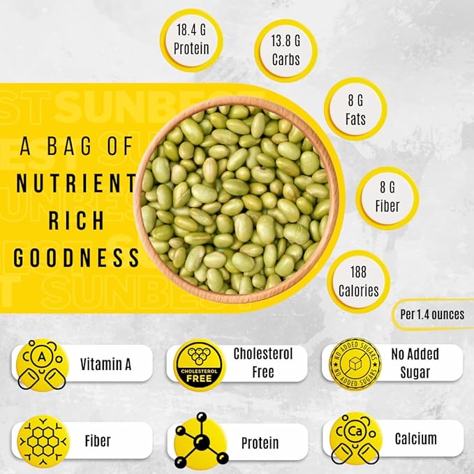 Sunbest Natural Dry Roasted Edamame – 4 lb Bulk Bag (64 oz) – Lightly Salted, Protein-Packed & Gluten-Free – Kosher, Vegan, Keto, Paleo – Great Snack & Recipe Add-In