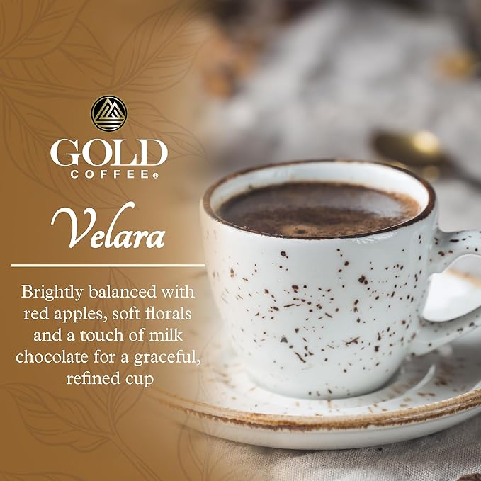 Gold Coffee Co. Velara Premium Blend | Light Roast, Whole Bean | 100% Arabica Coffee | 12 oz. (Pack of 6)