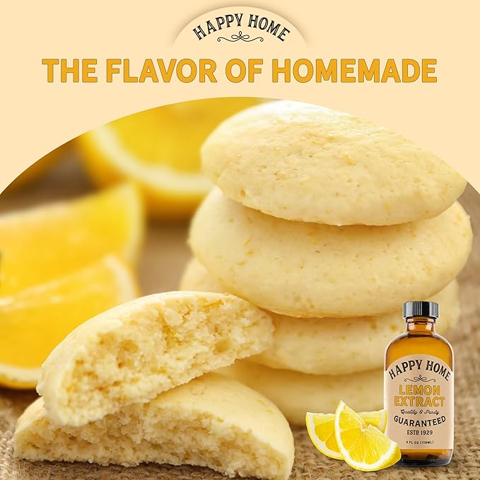 Happy Home Pure Lemon Extract- Certified Kosher, 4 oz.
