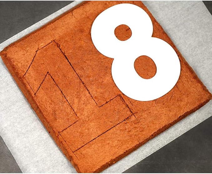 RAYNAG 0-8 Cake Number Stencils Flat Plastic Numbers Cutting Templates Molds 6 Inch Numerical Stencils for DIY Numbers Cakes/Cookies