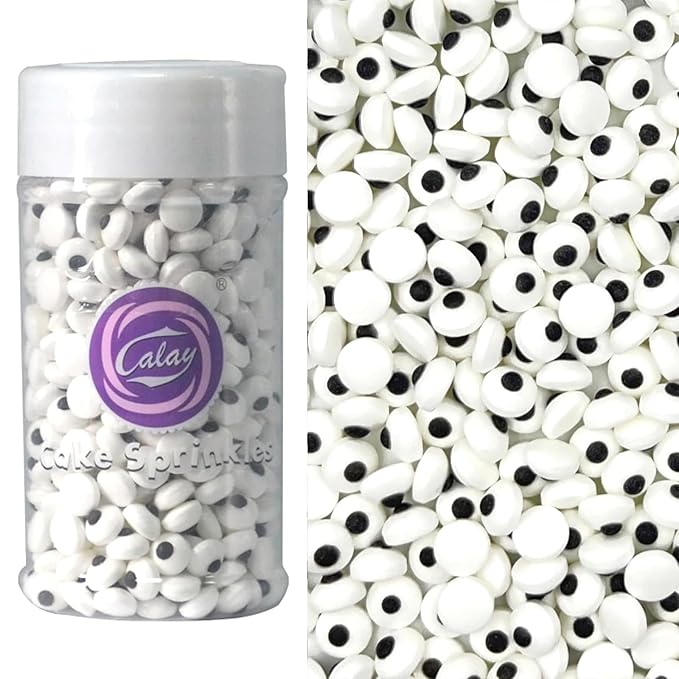 PhilaeEC Mini Candy Eye Eyeball Sprinkle Halloween Edible for Cake Decoration 7MM Eyes Candy Baking Cookie Cupcake Toppers Decoration Halloween Christmas Valentines Supplies