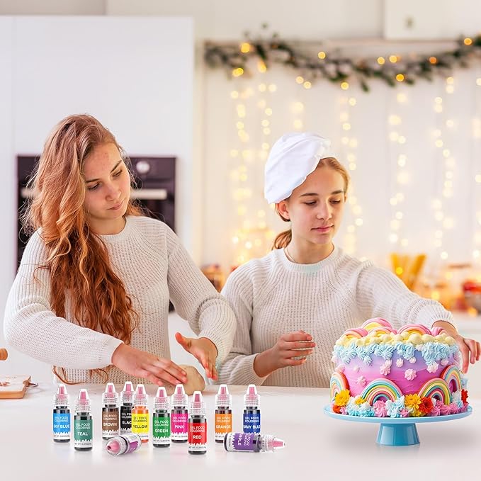 Gel Food Coloring 12 Colors Set for Cake Decorating,Cherrysea Edible Food Dye for Halloween Baking Royal Icing Cookie Supplies Gluten Free Food Grade Food Coloring Gel Kits, 0.25 Fl. Oz/Bottles