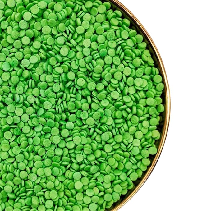 NIPEOR Christmas Green Sprinkles,Rainbow Confetti Sprinkles 3.53oz/100gEdible Sprinkle Topping Confetti Sprinkles, Round Sprinkles for Cake Decorating,, Cupcake, Candy Sprinkles, and Ice Cream Toppings (Rainbow Confetti Green)