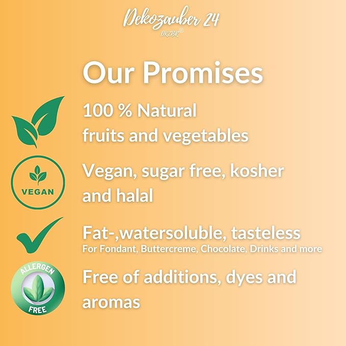 Dekozauber24 Natural turmeric food coloring, 0.35oz edible powder, dye free, vegan, plant based and gluten free color for baking