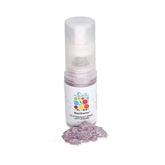 Blacksherbet Edible Glitter Spray, (10g) | 100% Edible | Cakes, Cupcakes, Cocktails, Edible Drink Glitter, Chocolate. Food Grade Glitter & Dusts. Kosher (Light Lavender)