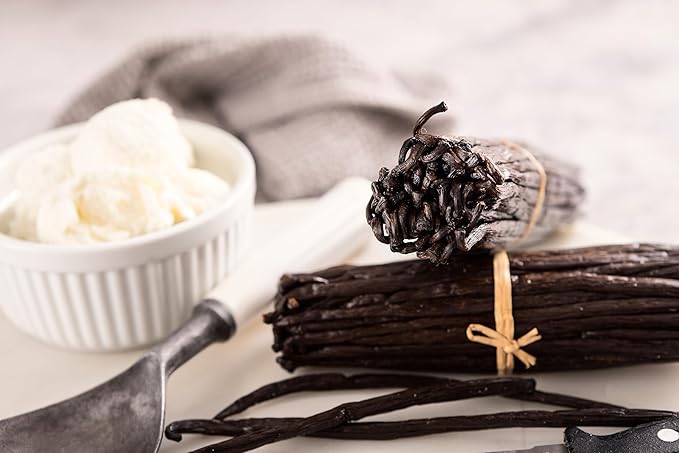 5 Organic Madagascar Vanilla Beans. Whole Grade A Vanilla Pods for Vanilla Extract and Baking