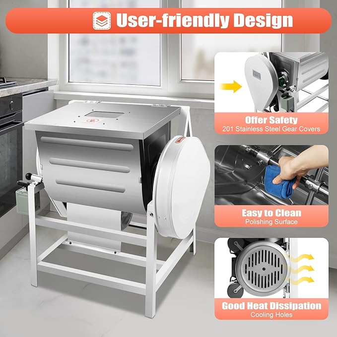 Commercial Food Mixer, 1500W Commercial Dough Mixer 30Qt Kitchen Electric Stand Mixer Maximum Capacity High Safety Detachable Design for Making Dough In Noodle Restaurants Hotels Breakfast Shops