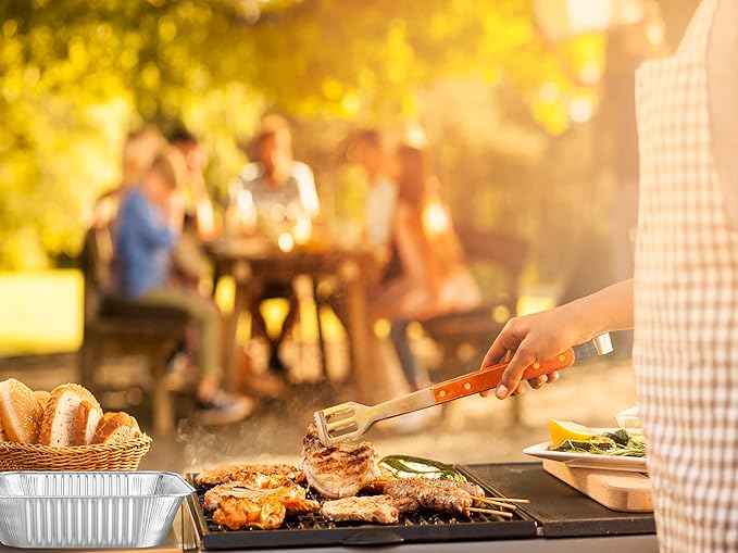 WANBAO 20 Pack Foil Pans with Lids 8 X 8 Inch Disposable Aluminum Tin Foil Baking Pans Meal Prep for Catering, Baking Cakes, Breads, Brownies, Bread, Meatloaf, Lasagna