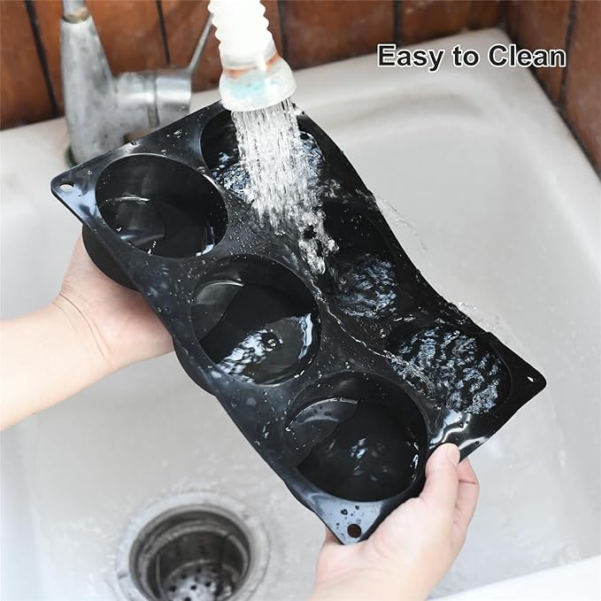 6 Cups Non-Stick Silicone Muffin Pan and Cupcake Maker, Large Size Cupcake Pan, Set of 2