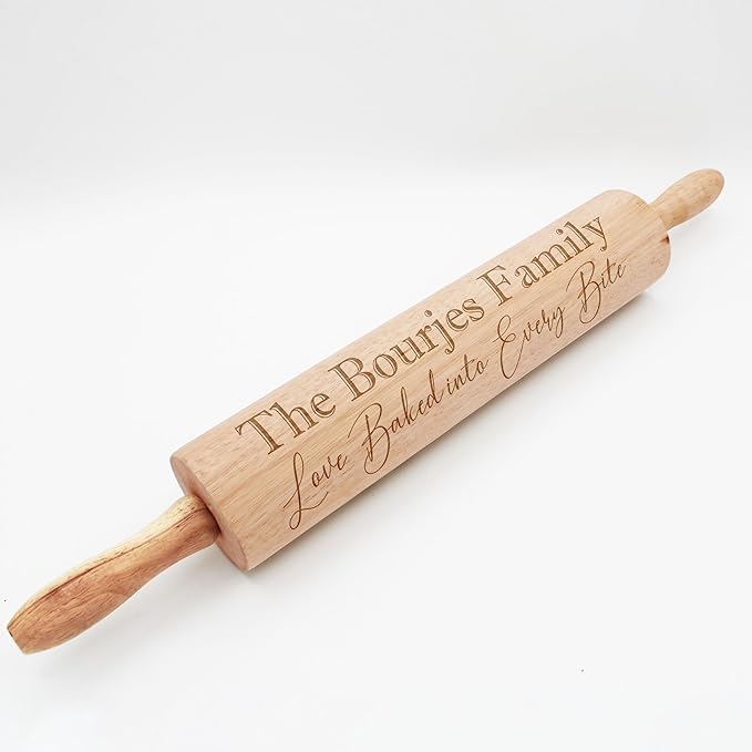 Personalized Wood Rolling Pin, Baking Award Gift, Gifts for Grandma, Chefs and Bakers (Bourjes)