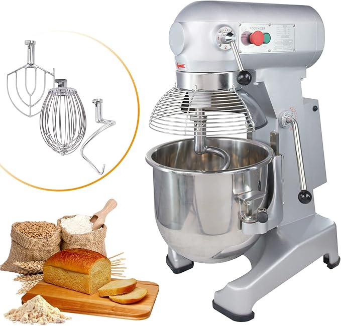 Hakka 20 Quart Commercial Stand Mixer 3 Funtion Stainless Steel 3-speed Food Mixer Electric Planetary Countertop Bread Mixer Machine(M20A-ETL)