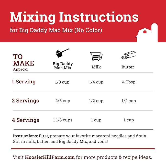 Hoosier Hill Farm Big Daddy Mac Mix, No Color Added, 1LB (Pack of 1)