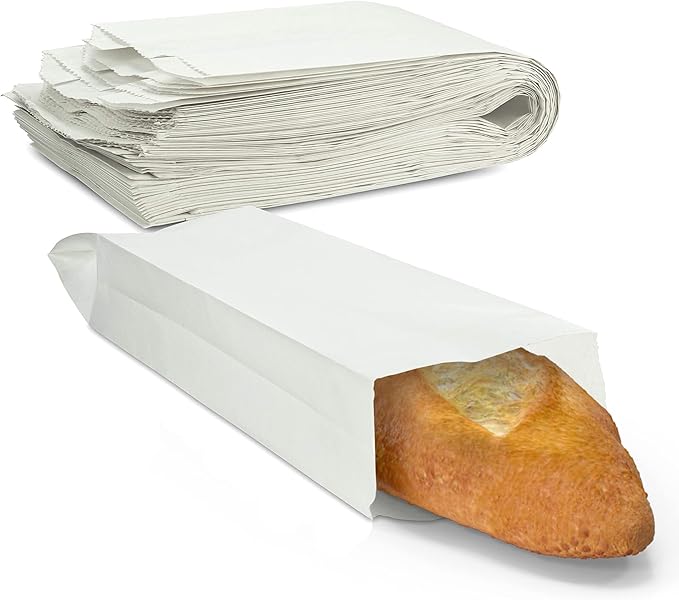 MT Products White Paper Bread Bags for Homemade Bread - 5.25" x 3.25" x 18" (Pack of 50) - Made in USA