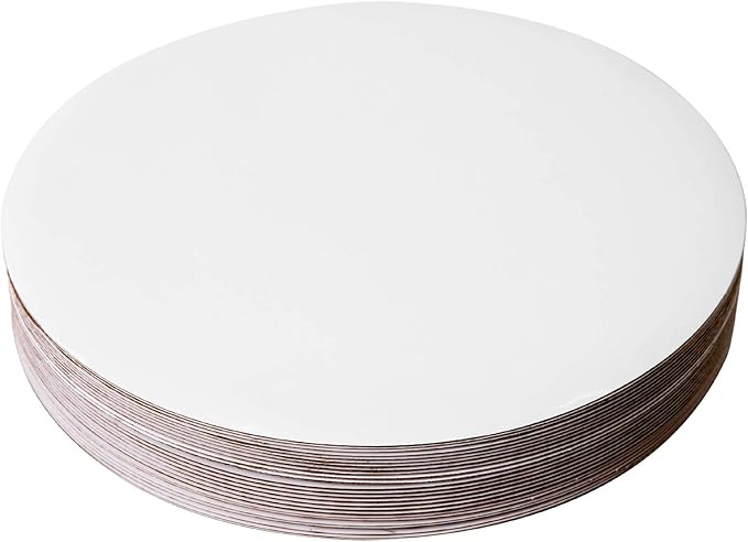 ONE MORE [25pcs] 10" White Cakeboard Round,Disposable Cake Circle Base Boards Cake Cardboard Pizza Plate platter 10 inch,Pack of 25