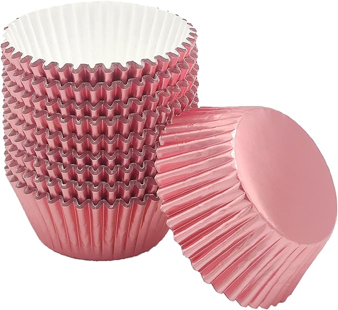 Standard Rose Gold Foil Cupcake Liners Muffin Baking Cups for Party and More, 200-Count