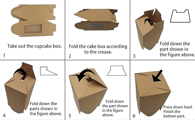 ihomecooker 25 Pcs Single White Cupcakes Containers Gift Boxes with Window Inserts Handle for Wedding Candy Boxes (25P-Handle-Brown)