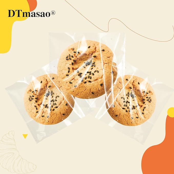 4x4 Inches 200 PCS Cookie Bags for Gift Giving,Self Sealing Cellophane Clear Resealable Cellophane Bags Self Adhesive Individual Cookie for Packaging 200Pieces 4"x4"