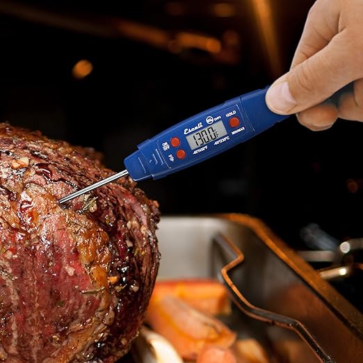 Escali DHP3 Advanced Digital Waterproof Meat Thermometer, Temperature Hold, Protective Sheath Handle IPX7 Protection