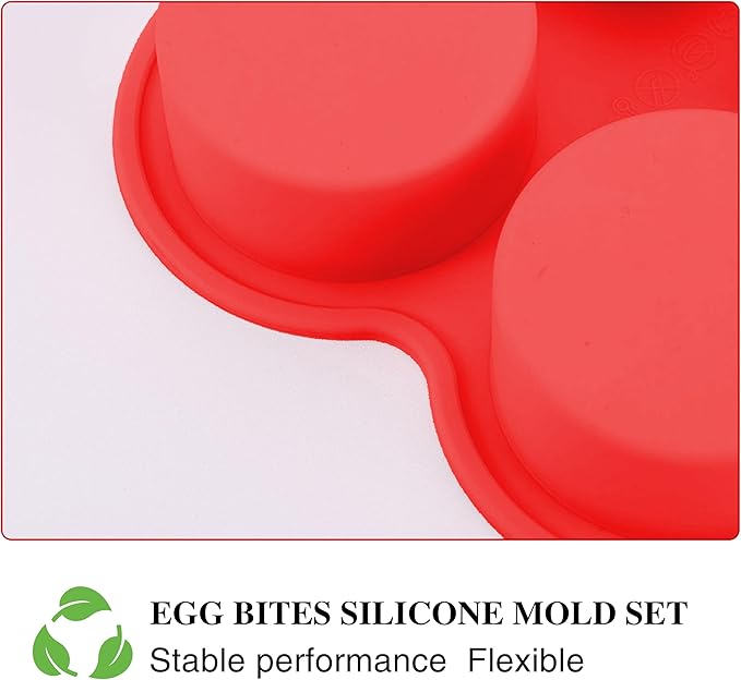 2 Pack Air Fryer Egg Bite Molds, 4-Cup Mini Round Muffin Pans Silicone Baking Molds For Oven, Air Fryer and Pot Production Egg Bites, Cupcake, Muffin, Tart, Frittata, Quiche (2 Pack 5.3 x 5.3 inch)