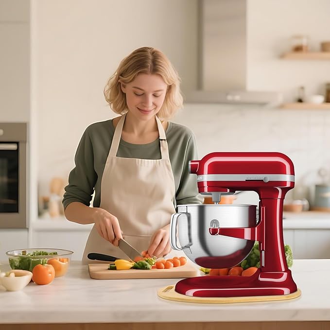 Mixer Slider Compatible with 5.5-8 QT Kitchen Aid Stand Mixers, Kitchen Countertop Storage Mover Sliding Caddy Mixer Slider Mat for Kitchen Aid Stand Mixer Accessories Attachment with Handle