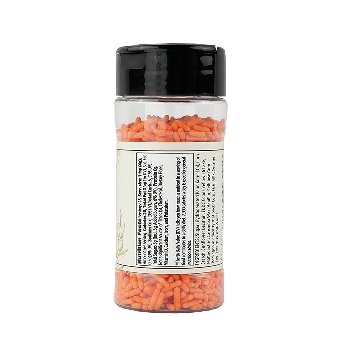 Olive & Vine Orange Sprinkles, For Baking & Desserts, Rich Tradition, Authentic Taste, For Global Recipes (2.56 Ounce)