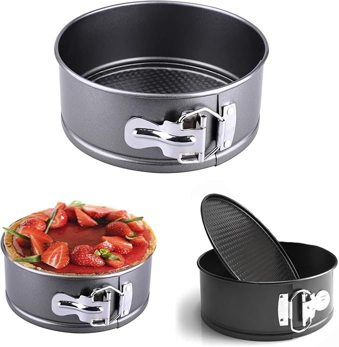 4 Inch Premium Non-stick Springform Pan, Leakproof Round Cheesecake Pan with Removable Bottom, Spring Form for Baking (Black)