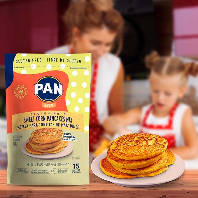 P.A.N Sweet Corn Pancakes Mix – Gluten Free Easy to Prepare 1 lb (Pack of 2)