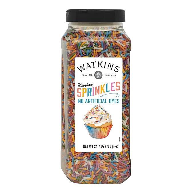 Watkins Rainbow Decorating Sprinkles, No Artificial Dyes, Perfect for Ice Cream and More, 24.7oz