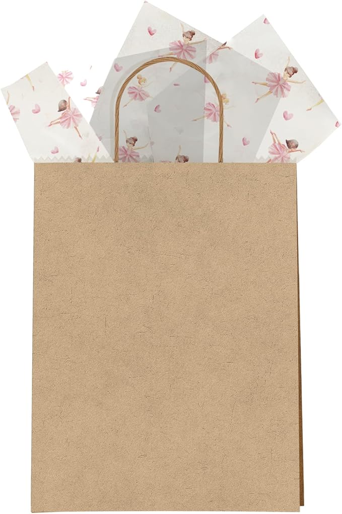 Pro Supply Global Ballerina Printed Tissue Paper for Gift Bags or Boxes and Wrapping - Baby Shower Bulk Decorative Art Tissue Paper for Packaging and Gifting | 24 Sheets 20" x 30"