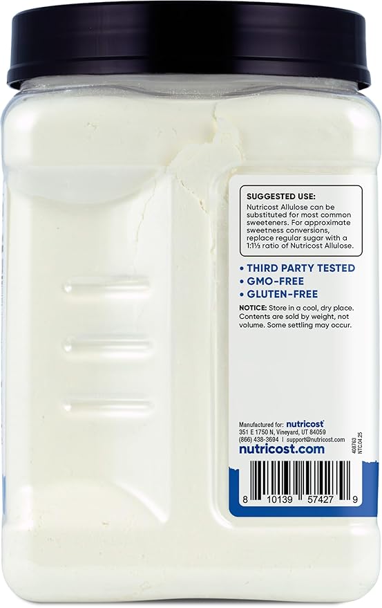Nutricost Allulose Sweetener (3 LB) - 0 Calorie, Low Carb, KETO, Natural Sugar Alternative, Crystalline Powder