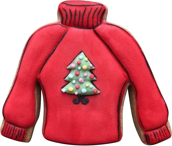 LILIAO Christmas Winter Ugly Sweater Cookie Cutter - 4.2 x 3.2 inches - Stainless Steel
