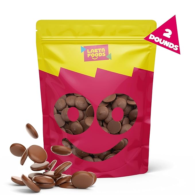 Merckens Milk Chocolate Melting Wafers | 2 Lb Bag | Bulk Baking Candy | Smooth Creamy Coating Discs for Dipping, Molding, Drizzling & Dessert Crafting
