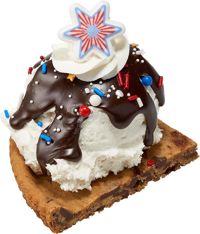 DECOPAC Firecracker Deluxe Fusion Mix, 26oz, Fancy Patriotic Candy Sprinkles in Handheld Container, Edible Sprinkles For Celebration Cakes, Cupcakes, Cookies and Donuts, Red, White, and Blue