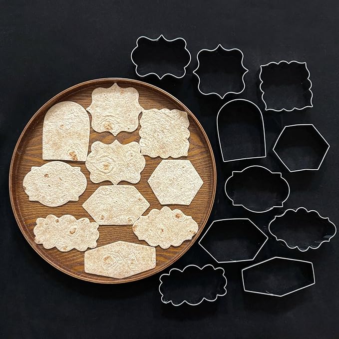 Large Plaque Cookie Cutter Set-10 Piece-4.0 Inch-Diswasher Safe-Frame Cookie Cutter Shape for Baking
