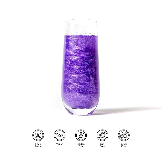 Blacksherbet Purple Edible Glitter for Drinks 5 Grams | KOSHER Certified | Drink Glitter and Luster Dust for Cake, Cake Pops, Edible Glitter Cocktails Food, Cocktail glitter
