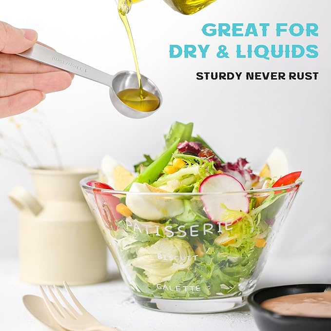 Measuring Spoons Used to Measure Various Dry and Liquid Ingredients, Useful Gadgets for Kitchen, Stainless Steel 6-piece Set