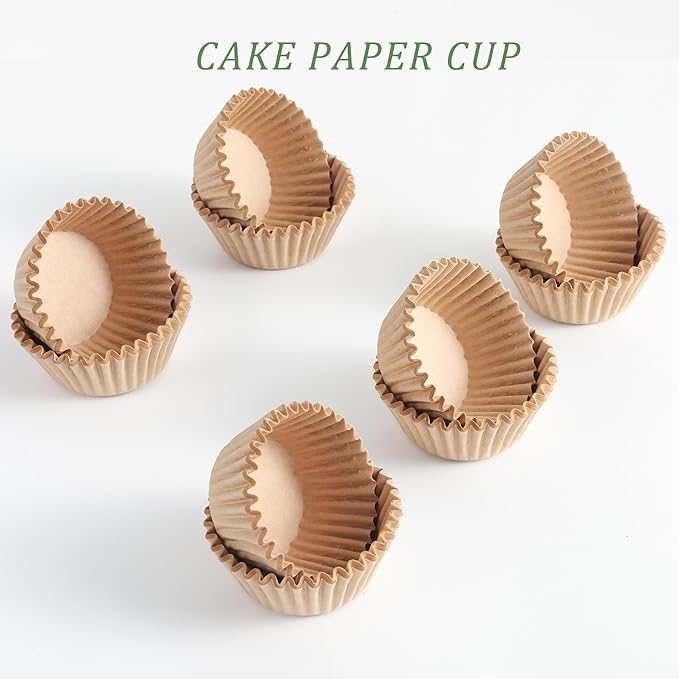 1000 Count White Paper Cupcake Liners, Standard Size 2 Inch, Unbleached Baking Cups for Muffins and Cupcakes (Brown, 2 Inch)