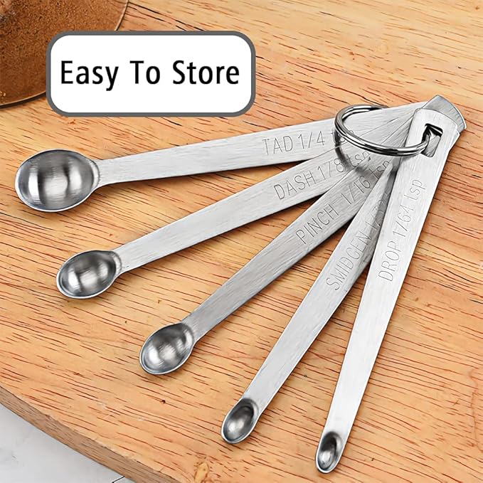 3PCS 1/64 Teaspoon(1/64tsp, 0.08ml, Drop) Single Tiny Measuring Spoon, Small Individual Stainless Steel Measure Spoons Only