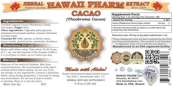 Cacao (Theobroma cacao) Liquid Extract 4x4 oz