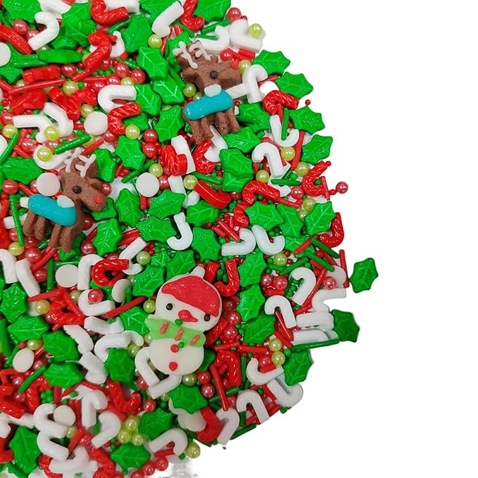 Christmas Sprinkles for Cake Decorating Edible Christmas Snowman Reindeer Icing Decoration for Xmas Party Cake Cupcake Toppers Dessert Cookie Decorations