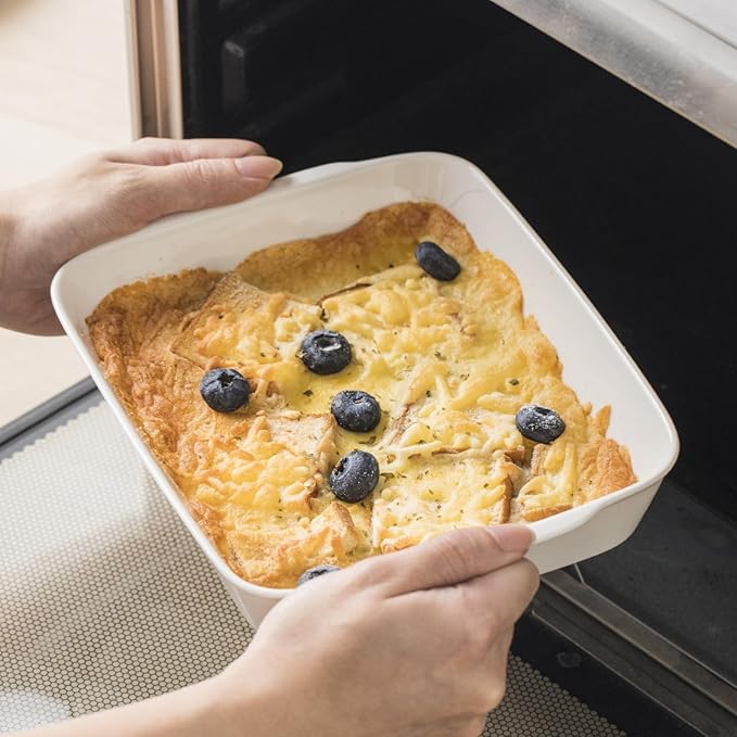 Baking Dish Set for 4, Ceramic Bakeware Sets with Handles, Casserole Dishes for Oven, Kitchen Decor, Microwave Oven Safe (1.2QT/2QT/3QT/4.2QT)