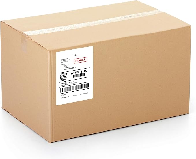 Premium Label Supply White Sticker Shipping Labels – 7" x 5" – Laser/Inkjet Compatible – (2 per Sheet), 1000 Sheets – 2000 Total Adhesive Labels