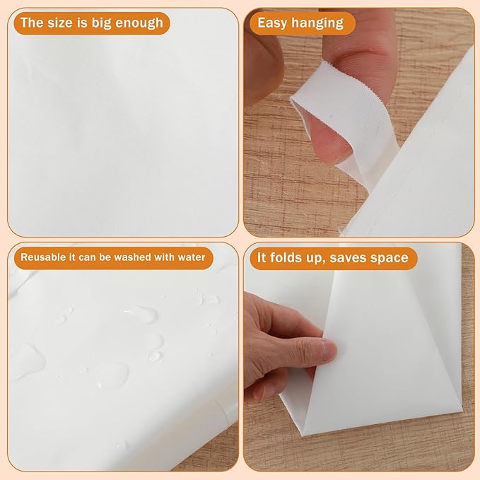 4 Pack Reusable Pastry Piping Bags 16" Cloth Pastry Bags Cake Decorating Bag White Hangable Decorating Bag for Frosting Baking Dessert
