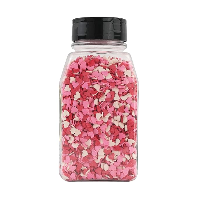 GranAroma Heart Sprinkles, Sweet Decorative Topping, Perfect for Baking & Desserts (9.6 Ounce)