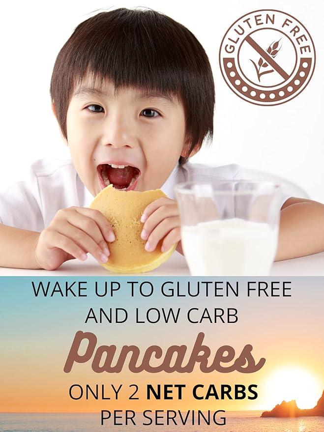 Low Carb Foods Gluten Free Pancake Mix | All-natural Ingredients | Almond and Coconut Flour Baking | Diabetic Friendly | Artificial Sweetener Free | 13.2 Oz