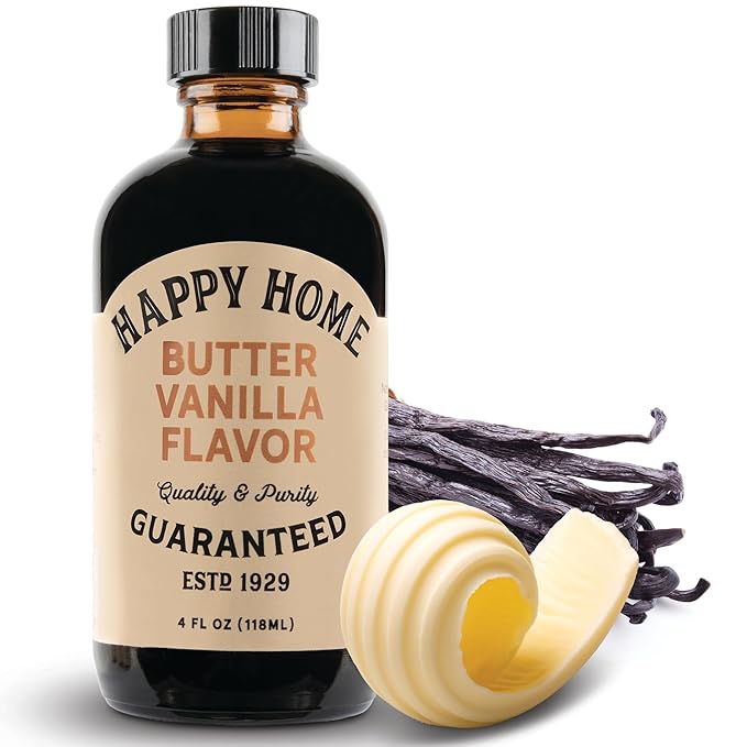 Happy Home Premium Natural Butter Vanilla Flavor - Certified Kosher, 4 oz.