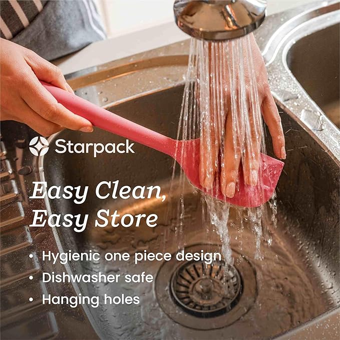 Starpack 'Flip & Whip' Premium Silicone Baking Utensils Set (5 Pcs) - Cooking Utensils with Heat Resistant to 600°F - Large & Small Spatulas, Whisk & Basting - Brush Baking Tool Set
